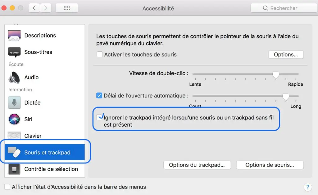 utilisation Macbook Air sans trackpad