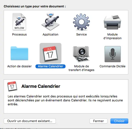 Mac Automator alarm clock