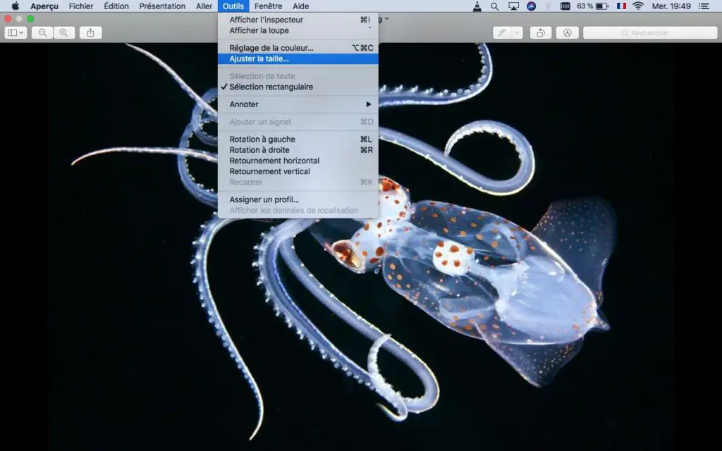 adjust size images photos mac