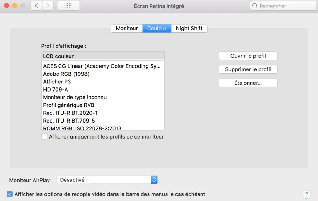 Calibración de pantalla de Mac