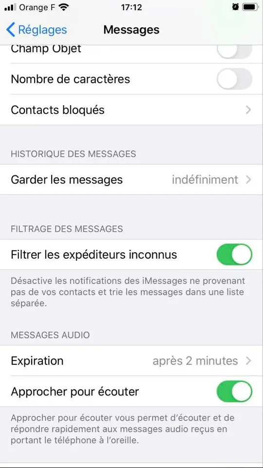 bloquer messages iphone