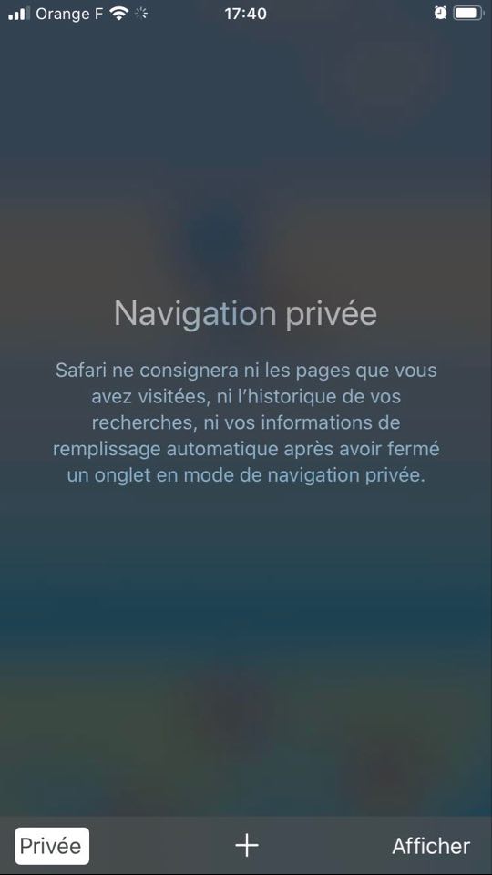 activer navigation privée iphone