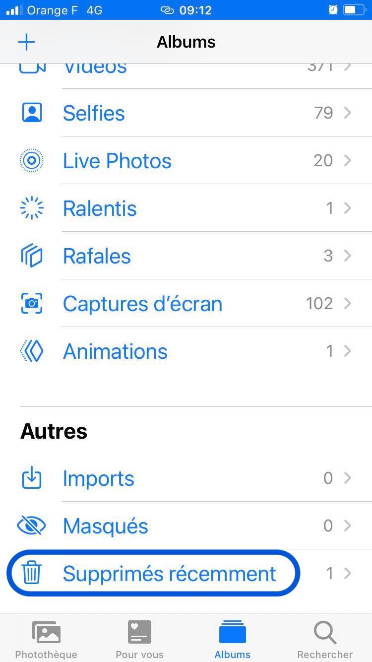 comment recuperer ses photos supprimer sur icloud