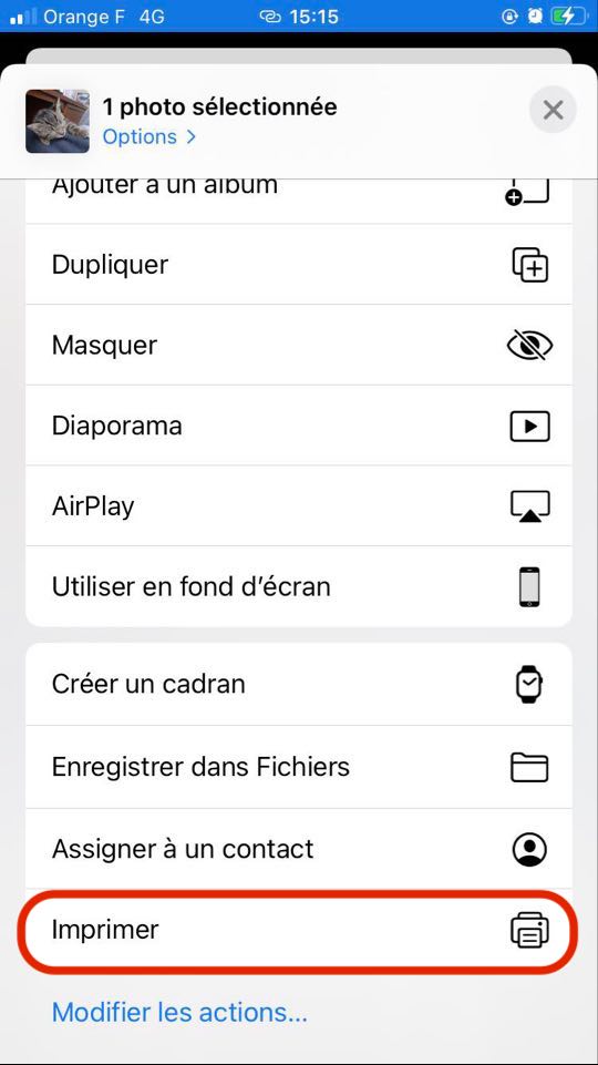 comment imprimer une photo depuis son téléphone