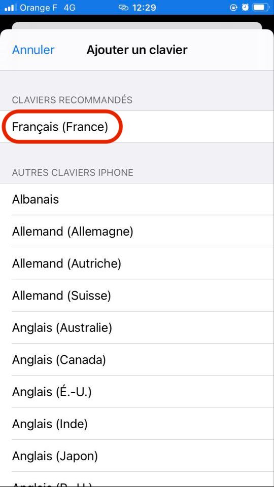 aggiungi la tastiera iphone francese