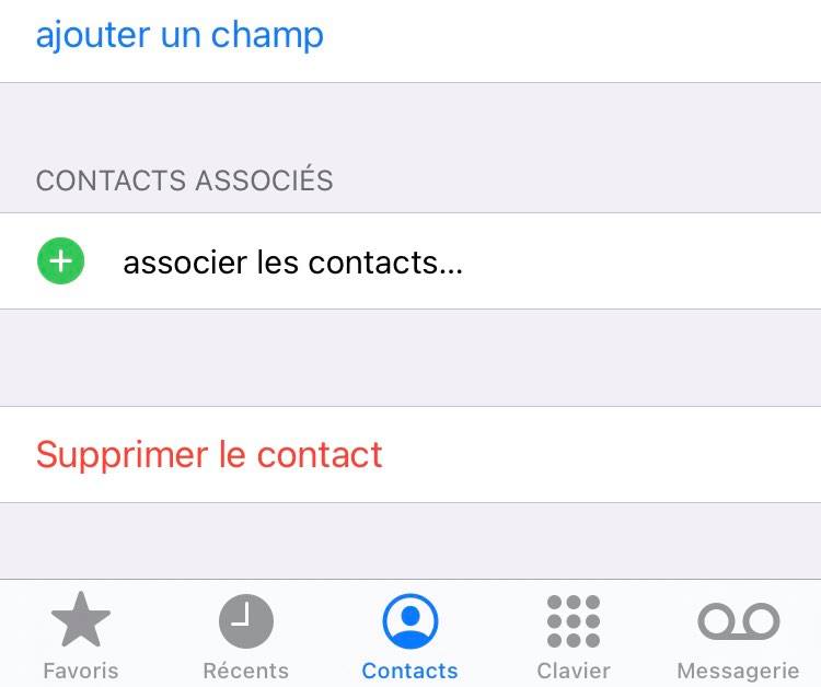 supprimer contact iphone
