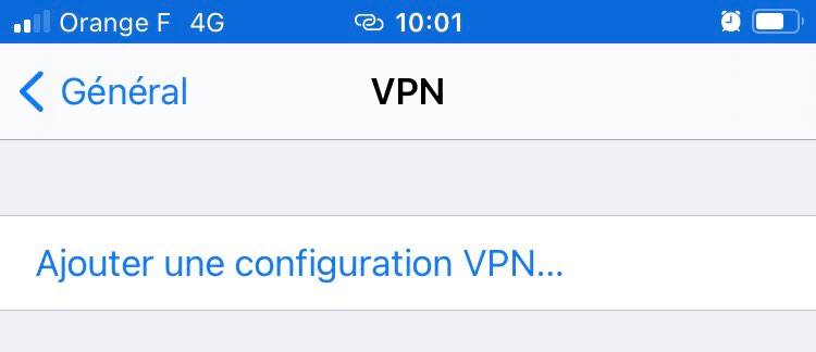 connexion VPN iphone