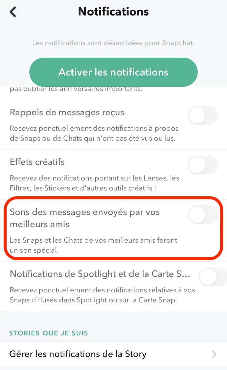 comment changer la sonnerie snapchat iphone