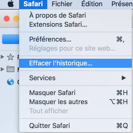 slet historie safari macbook air