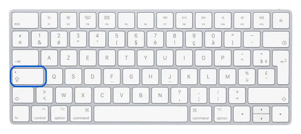 tecla shift travada Macbook air